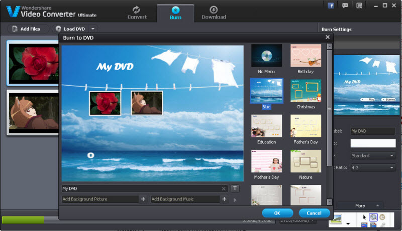 Burn panel of video converter ultimate