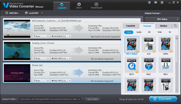 Convert media files to desired format