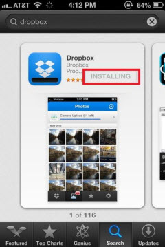 Find Dropbox app